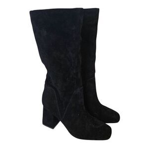 Faryl by Farylrobin black suede heeled boots. Size 8.5.